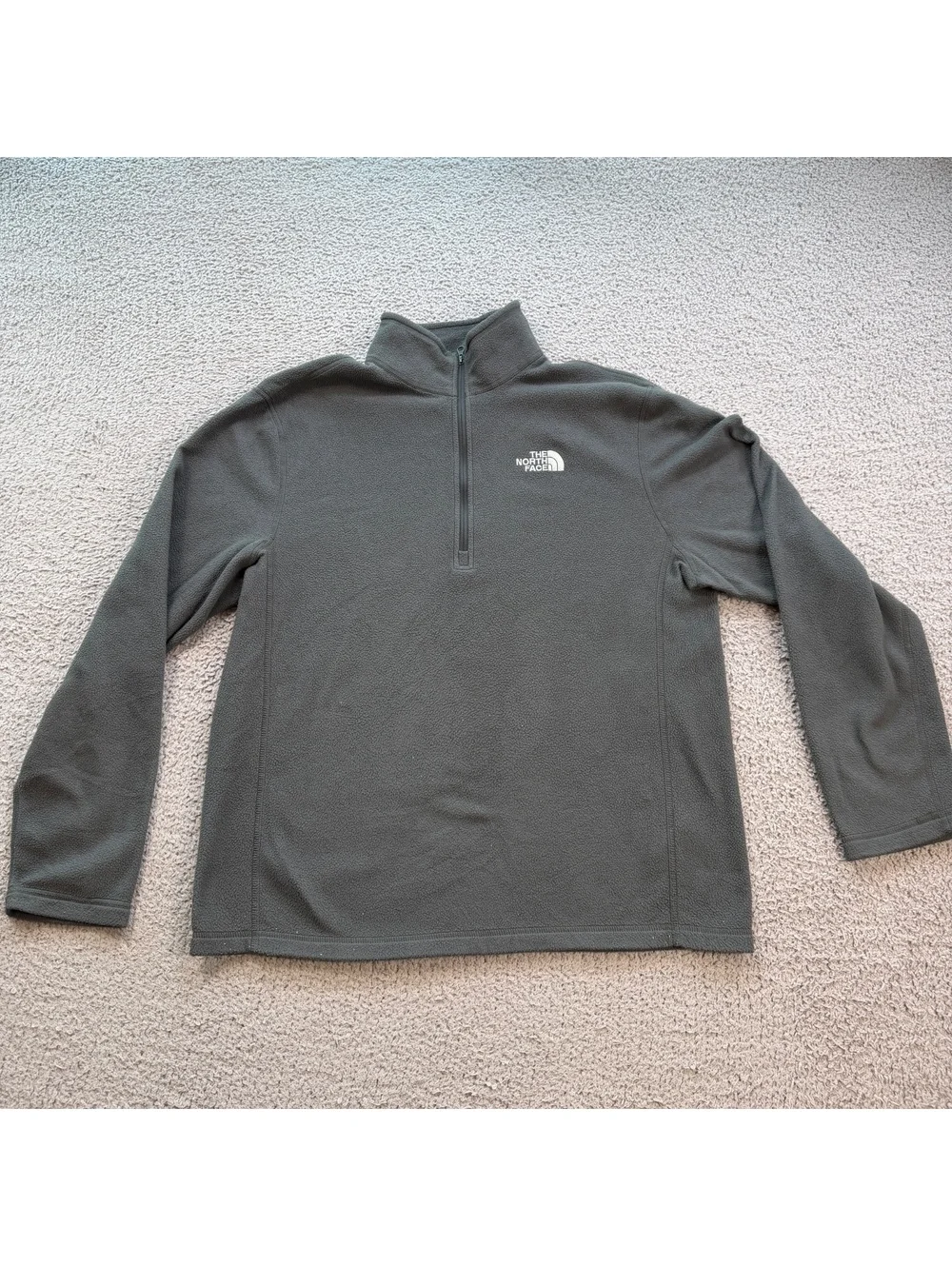 The North Face Men’s M Gray Quarter Zip Fleece Pullover Hiking Outdoor TNF